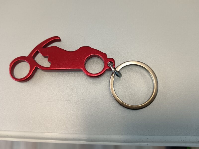 Portachiavi in acciaio a forma di moto